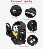 OZUKO 9386 Outdoor Travel Backpack with Cooler Compartment – USB Charging, Water-Resistant - Image 14