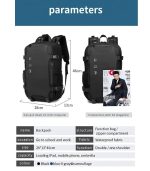 OZUKO 9388 Waterproof School Backpack – USB Port, Lightweight, Compact Design - Image 11