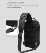 OZUKO 9565 Tactical Style EDC Sling Bag with Tripod Holder - Image 15