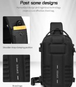 OZUKO 9565 Tactical Style EDC Sling Bag with Tripod Holder - Image 5