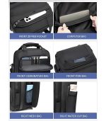 OZUKO 9699 18-Inch Underseat Carry-On Bag with Wheels – Premium Compact Trolley for Business Travel - Image 15