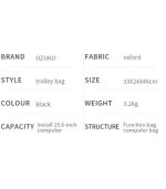 OZUKO 9699 18-Inch Underseat Carry-On Bag with Wheels – Premium Compact Trolley for Business Travel - Image 20
