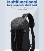 OZUKO 9730 Designer Sport Crossbody Bag – Tactical Waterproof Chest Bag for Men - Image 22