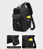 OZUKO 9737 Chest Shoulder Bag – Tactical & Water-Resistant Sling - Image 9