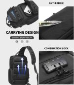 OZUKO 9812 Crossbody Sling Chest Bag – Anti-Theft Lock, Breathable Back Panel - Image 19