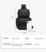 OZUKO 9812 Crossbody Sling Chest Bag – Anti-Theft Lock, Breathable Back Panel - Image 11
