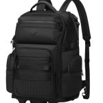OZUKO 9820L Unisex Travel Bag with Wheels, 14-Inch Laptop Trolley Backpack with Swivel Casters, TSA-Approved Lock & Retractable Handle, 48×25×34 cm