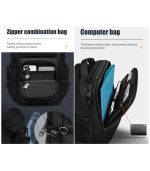 OZUKO 9820S Unisex Travel Bag with Wheels, 12.9-Inch Laptop Trolley Backpack with Swivel Casters, TSA-Approved Lock & Retractable Handle, 42×21×31 cm - Image 15