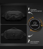 OZUKO 9825 Mini Sling Bag – Water-Resistant Chest Bag with Rotating Compression for Travel & Daily Use - Image 9