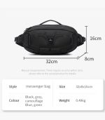 OZUKO 9825 Mini Sling Bag – Water-Resistant Chest Bag with Rotating Compression for Travel & Daily Use - Image 8