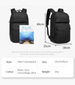 OZUKO 9849 Laptop Backpack – 25L Water-Resistant Bag with Luggage Strap for Daily Use - Image 7