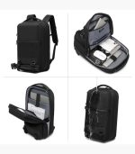 OZUKO 9851 Business Laptop Backpack – USB Port, Water-Resistant - Image 5