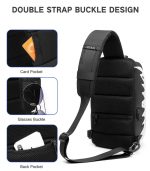 OZUKO 9281 Reflective Anti-Theft Sling Bag – Stylish Crossbody for Men with USB Charging - Image 11