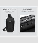 OZUKO 9321 Tactical Sling Bag – Compact, Durable & Anti-Stress Crossbody for Men - Image 4