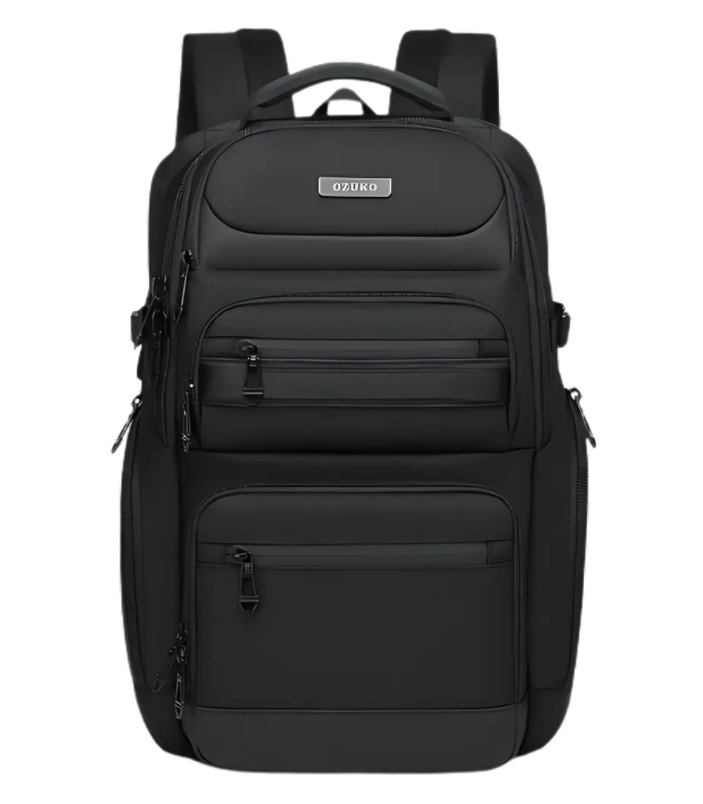 Ozuko-9772L-Business-Travel-Laptop-Backpack-4 OZUKO 9772L Business Travel Laptop Backpack – Waterproof High-Capacity Bag for Men - Image 1