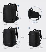 OZUKO 8983LY Large Capacity Laptop Backpack - Water-Resistant Oxford Fabric, USB Charging Port & Shoe Compartment - Image 2