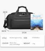 OZUKO 9005 Multi-Functional Gym & Travel Duffel Bag - Water-Resistant Oxford Fabric with Shoe Compartment - Image 5