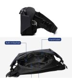 OZUKO 9237 Water-Resistant Waist Bag for Men - Lightweight Fanny Pack with Adjustable Chest Buckle, Anti-Theft Back Zipper Pocket - Image 4
