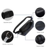 OZUKO 9237 Water-Resistant Waist Bag for Men - Lightweight Fanny Pack with Adjustable Chest Buckle, Anti-Theft Back Zipper Pocket - Image 6