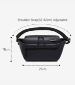 OZUKO 9237 Water-Resistant Waist Bag for Men - Lightweight Fanny Pack with Adjustable Chest Buckle, Anti-Theft Back Zipper Pocket - Image 5
