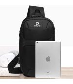 OZUKO 9270 Water-Resistant Sling Bag - Anti-Theft  with Built in Lock, USB Charging Port - Image 3