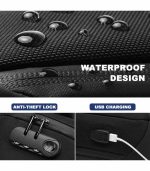 OZUKO 9270 Water-Resistant Sling Bag - Anti-Theft  with Built in Lock, USB Charging Port - Image 5