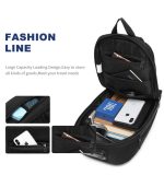 OZUKO 9270 Water-Resistant Sling Bag - Anti-Theft  with Built in Lock, USB Charging Port - Image 4