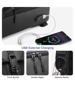OZUKO 9334 Water-Resistant Sling Bag - Crossbody Daypack with USB Charging Port - Image 4