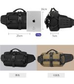 OZUKO 9450 Water-Resistant Waist Sling Bag for Men with USB Port, Anti-Theft Tactical Fanny Pack - Image 4