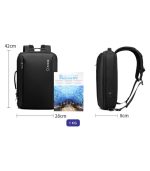OZUKO 9490 Water-Resistant City Briefcase Messenger Backpack With Side Fully Open 90 Degree and Chest Buckle - Image 4