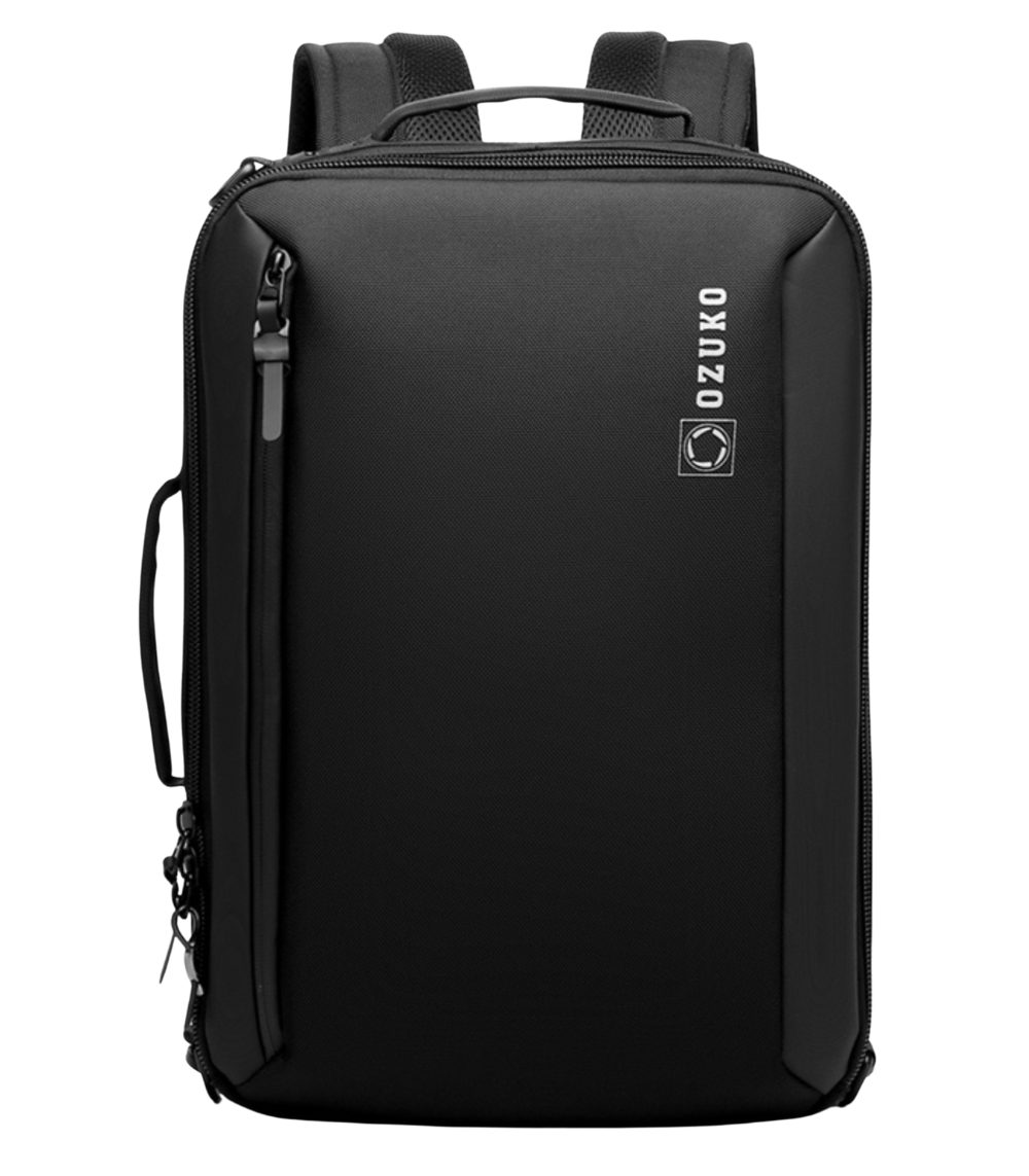 OZUKO-9490-Water-Resistant-City-Briefcase-12 OZUKO 9490 Water-Resistant City Briefcase Messenger Backpack With Side Fully Open 90 Degree and Chest Buckle - Image 1