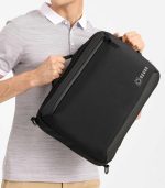 OZUKO 9490 Water-Resistant City Briefcase Messenger Backpack With Side Fully Open 90 Degree and Chest Buckle - Image 10