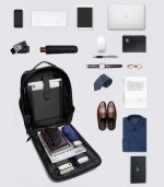 OZUKO 9490 Water-Resistant City Briefcase Messenger Backpack With Side Fully Open 90 Degree and Chest Buckle - Image 5