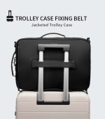 OZUKO 9490 Water-Resistant City Briefcase Messenger Backpack With Side Fully Open 90 Degree and Chest Buckle - Image 6
