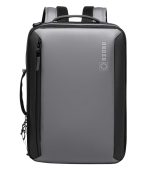 OZUKO 9490 Water-Resistant City Briefcase Messenger Backpack With Side Fully Open 90 Degree and Chest Buckle - Image 11