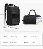 OZUKO 9641 45L Fashion Designer Weekender Duffel Bag – Versatile Business Travel and Outdoor Sport Bag - Image 55