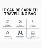 OZUKO 9641 45L Fashion Designer Weekender Duffel Bag – Versatile Business Travel and Outdoor Sport Bag - Image 53