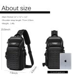 OZUKO 9680 Tactical Style EDC Sling Bag for Men - Image 29