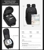 OZUKO 9717 Business Travel Laptop Backpack – Waterproof, Multi-Compartment - Image 27