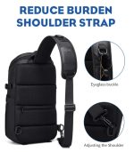 OZUKO 9730 Designer Sport Crossbody Bag – Tactical Waterproof Chest Bag for Men - Image 37