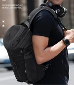 OZUKO 9730 Designer Sport Crossbody Bag – Tactical Waterproof Chest Bag for Men - Image 43