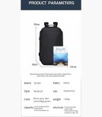OZUKO 9779 Travel Laptop Backpack – 50L, Water-Resistant, Shoe Compartment, Casual Weekender for Men - Image 34