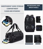 OZUKO 9779 Travel Laptop Backpack – 50L, Water-Resistant, Shoe Compartment, Casual Weekender for Men - Image 39