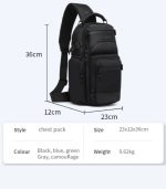 OZUKO 9805 Chest Sling Bag – Waterproof Oxford, Anti-Theft, Lightweight Crossbody - Image 29