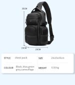OZUKO 9808 Messenger Chest Sling Bag – Water-Resistant, Multi-Pocket Design - Image 40