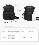 OZUKO 9816 Water-Resistant Thigh Pack for Men - Motorcycle Leg Bag, Tear-Resistant Cycling Drop Leg Pouch, Multi-Functional Crossbody Pack - Image 5