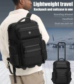 OZUKO 9820L Unisex Travel Bag with Wheels, 14-Inch Laptop Trolley Backpack with Swivel Casters, TSA-Approved Lock & Retractable Handle, 48×25×34 cm - Image 38