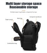OZUKO 9820L Unisex Travel Bag with Wheels, 14-Inch Laptop Trolley Backpack with Swivel Casters, TSA-Approved Lock & Retractable Handle, 48×25×34 cm - Image 23