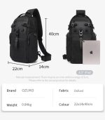 OZUKO 9844 Tactical Anti-Theft Shoulder Bag for Men – Durable Waterproof Oxford Fashion Bag for Outdoor Adventure & Daily Use - Image 9