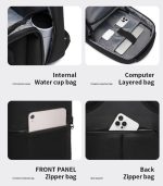OZUKO 9851 Business Laptop Backpack – USB Port, Water-Resistant - Image 21